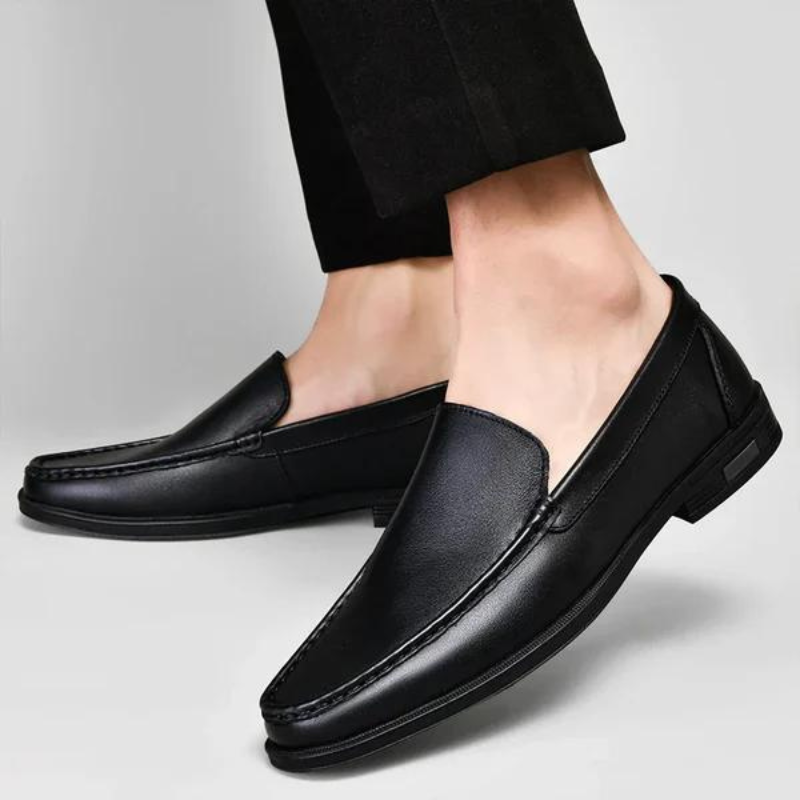 Genuine Leather Loafers Men's Dress Slip-On Shoes Handcrafted Italian Style for Business Casual Office Formal Work