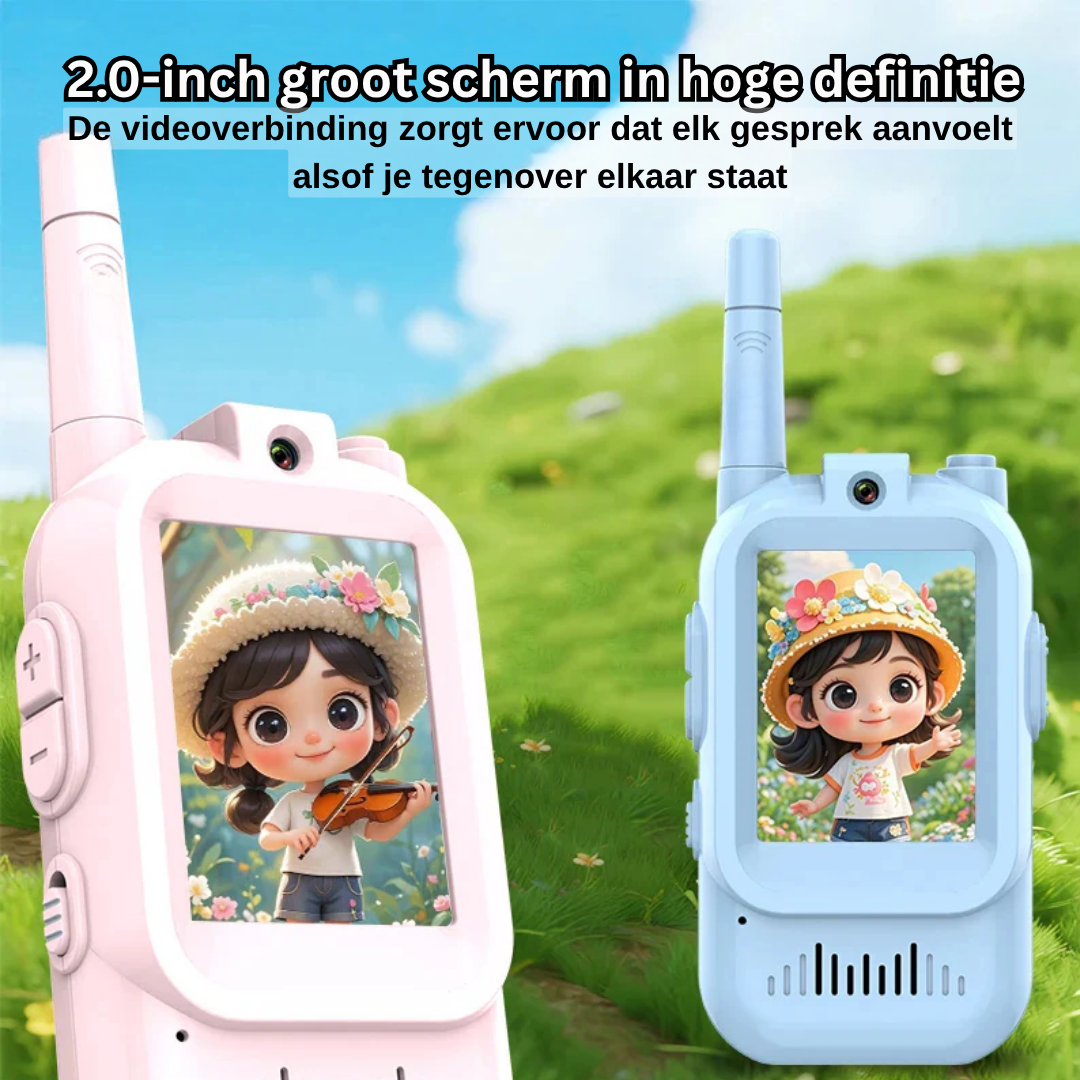 Two-Way Video Walkie Talkie Set for Kids with Voice Changer & Live Screen – Indoor Outdoor Play Radio Communicators for Children Ages 3-12