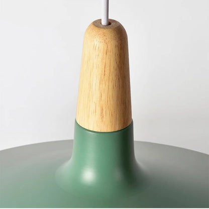 Hanging Ceiling Light Fixture Wire-Suspended E27 Socket Natural Wood Accent Modern Minimalist Style for Kitchen Island Dining Table Living R