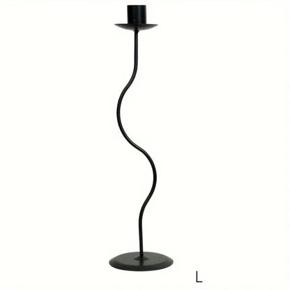 Sable Candle Holder - Sculpted Iron, Vintage Elegance