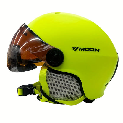 Winter Snow Helmet with Removable Visor for Skiing Snowboarding Mountain Sports Adjustable Head Protection Breathable Padded Lightweight Out