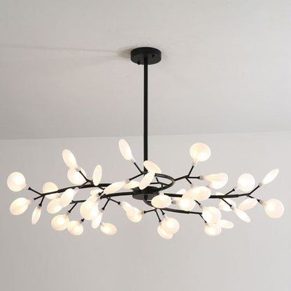 Branching Tree Multi-Light Pendant with Glass Globes for Dining Room & Living Room – Adjustable Hardwire Chandelier