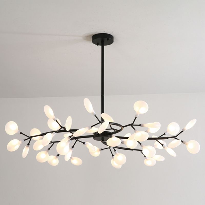 Branching Tree Multi-Light Pendant with Glass Globes for Dining Room & Living Room – Adjustable Hardwire Chandelier