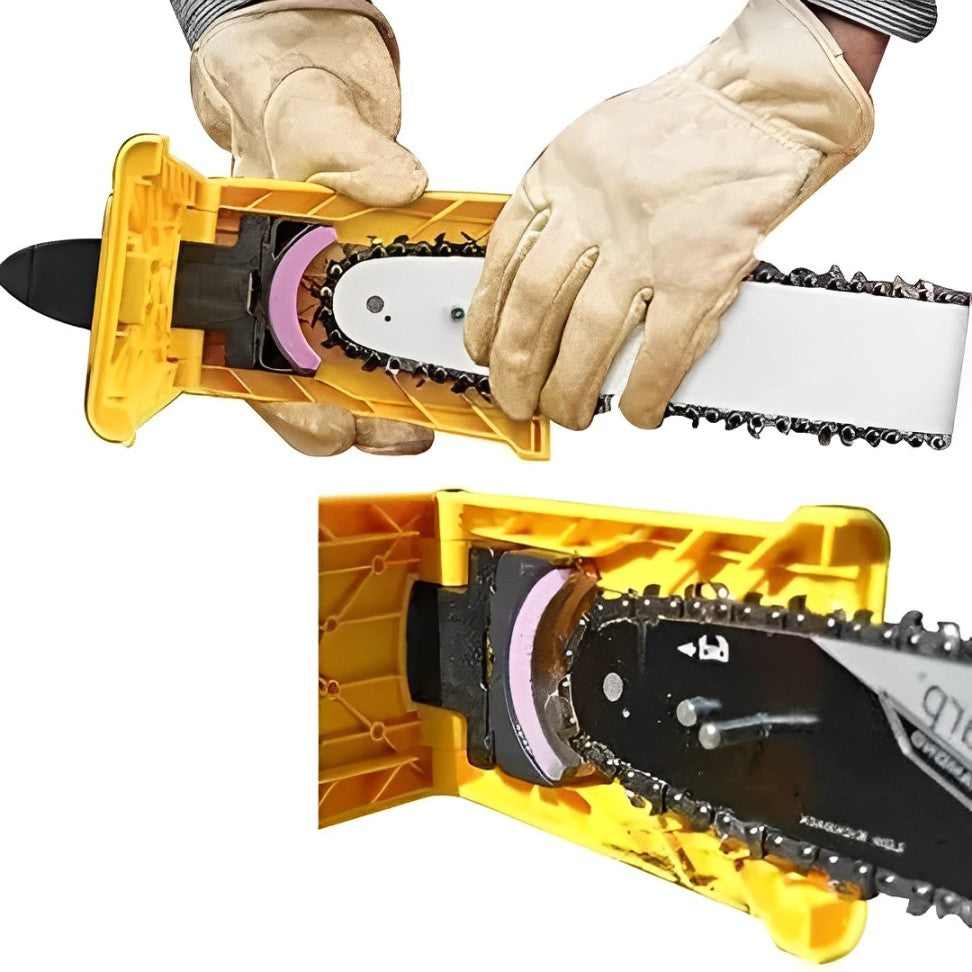 Portable Chainsaw Sharpening Tool with Stone Attachment for 14-20 Inch Bars Quick Blade Honing Kit for Outdoor Woodcutting Cordless Saw