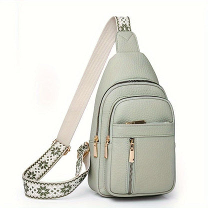 Leather Crossbody Sling Bag with Multiple Compartments for Men & Women – Adjustable Chest Pack for Everyday Carry & Active Lifestyle