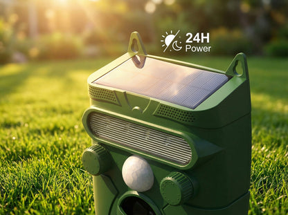 Ortekor Ultrasonic Deer Repeller | Motion-Activated Device with LED Strobe | Humane Protection for Your Garden
