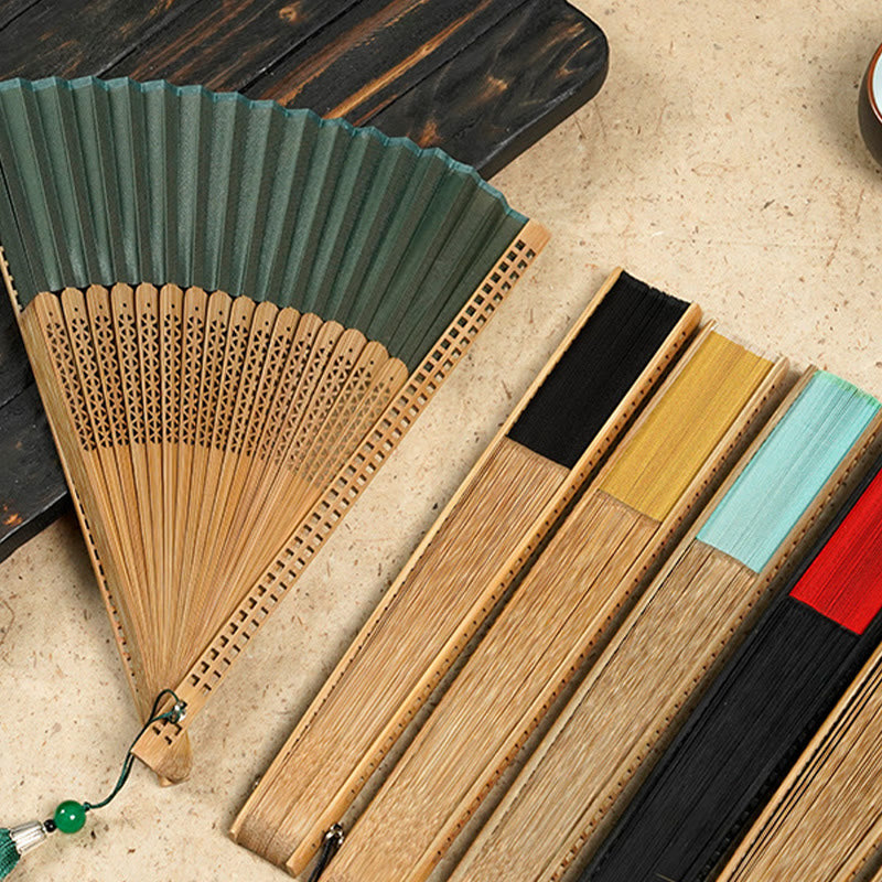 Silk Bamboo Hand Fan – Folding Oriental Style Accessory for Weddings, Parties & Summer Cooling – Lightweight Portable Fan with Elegant