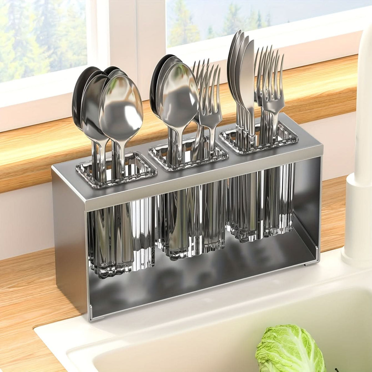 DRYFLOW – Kitchen Utensil Storage Rack Organizer