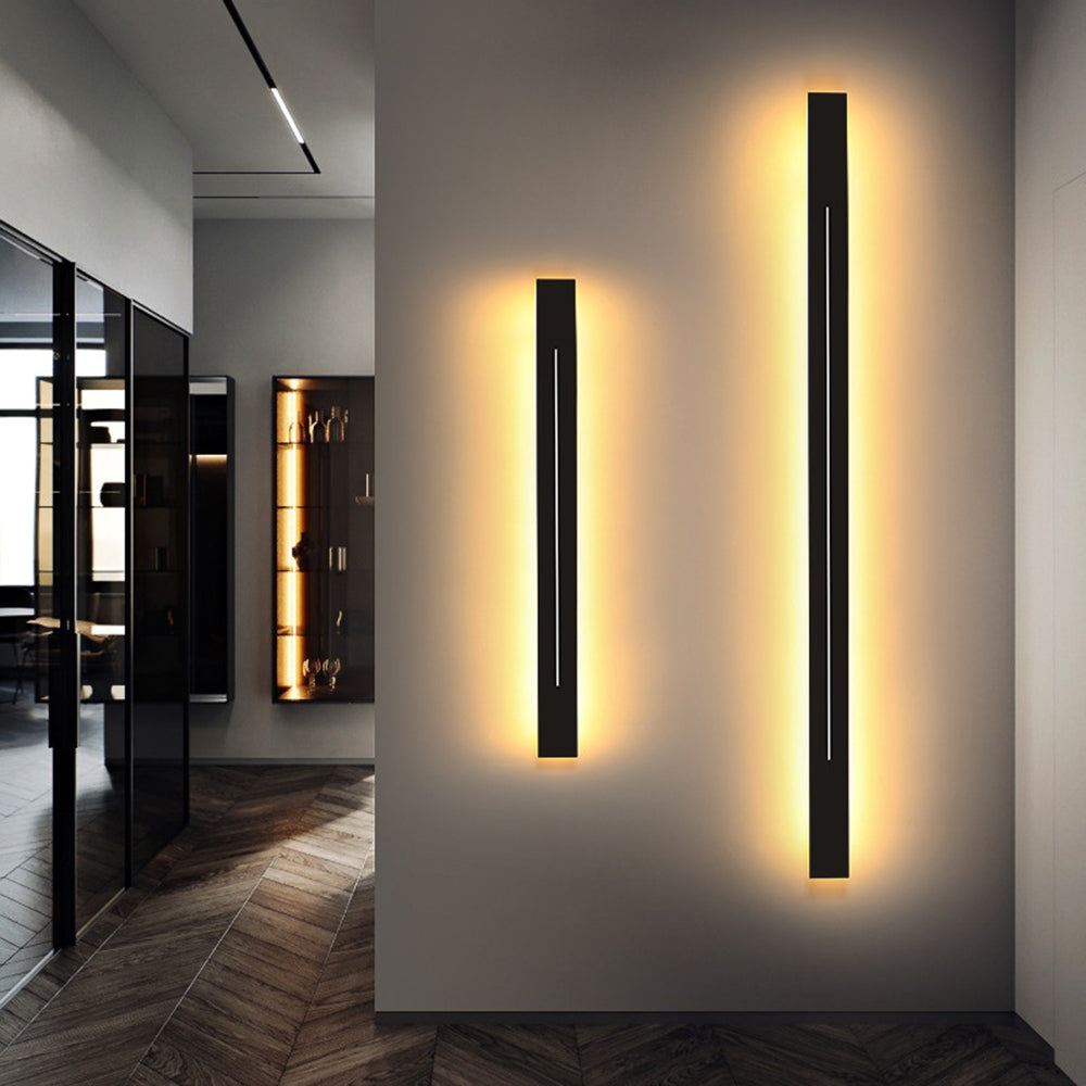 Linear Wall Sconce – LED Modern Metal Accent Light for Living Room Bedroom Hallway Entryway – Dimmable Option Available – Rectangular