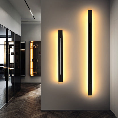Linear Wall Sconce – LED Modern Metal Accent Light for Living Room Bedroom Hallway Entryway – Dimmable Option Available – Rectangular