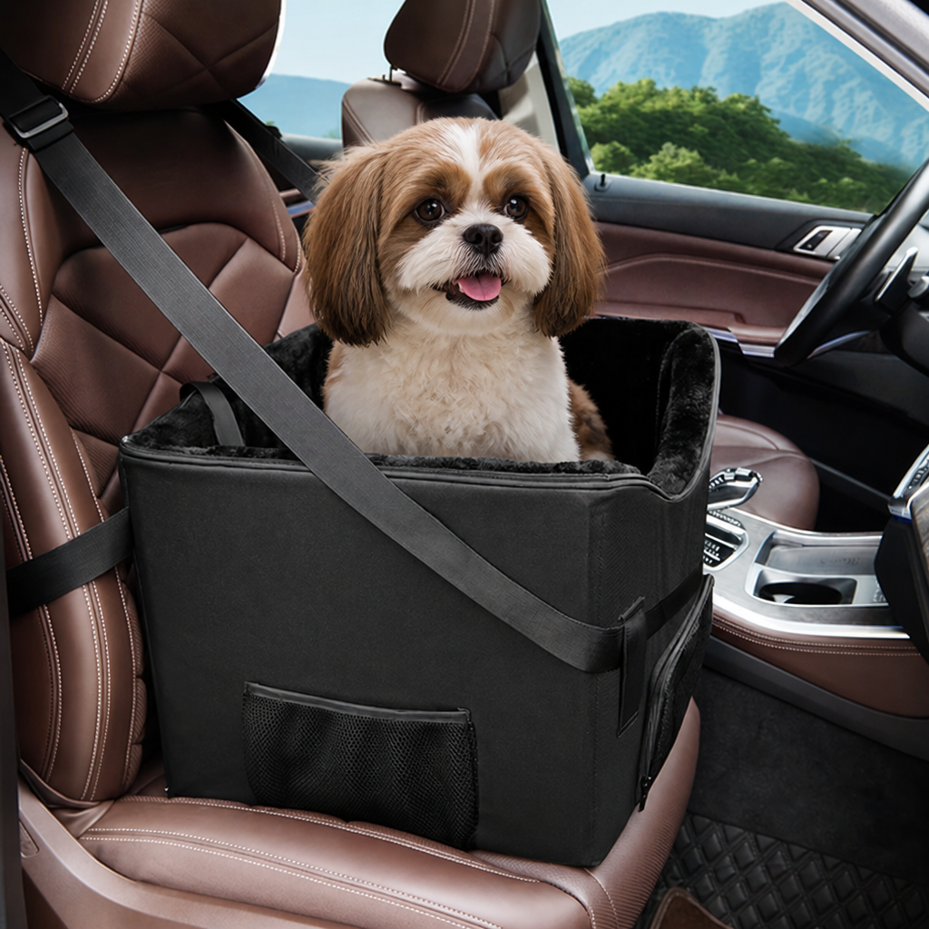 Ortekor Padded Elevated Dog Car Booster (Removable Washable Cover)