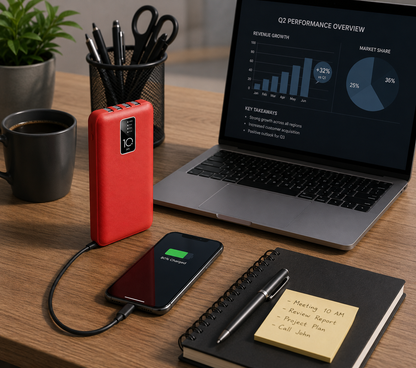 Best Power Bank | 19000mAh Portable Charger with Integrated Cables | Best Portable Power Bank for iPhone, Samsung & Android