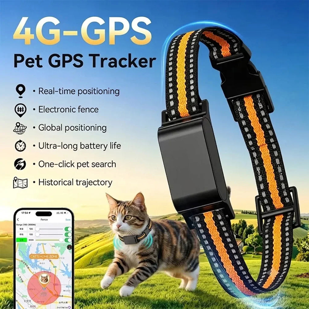 Collar-Mounted GPS Location Monitor for Cats with Geofence Alerts, Historical Route Logging & Multi-Technology Positioning for Indoor &