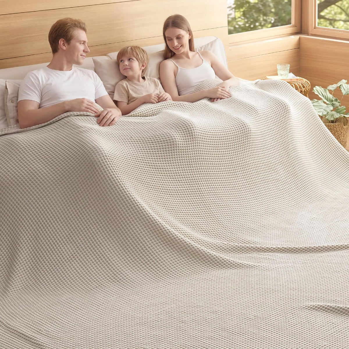 Ortekor Cozy Comfort | %100 Cotton Blanket with Waffle Weave Design | Lightweight & Breathable for Year-Round Use