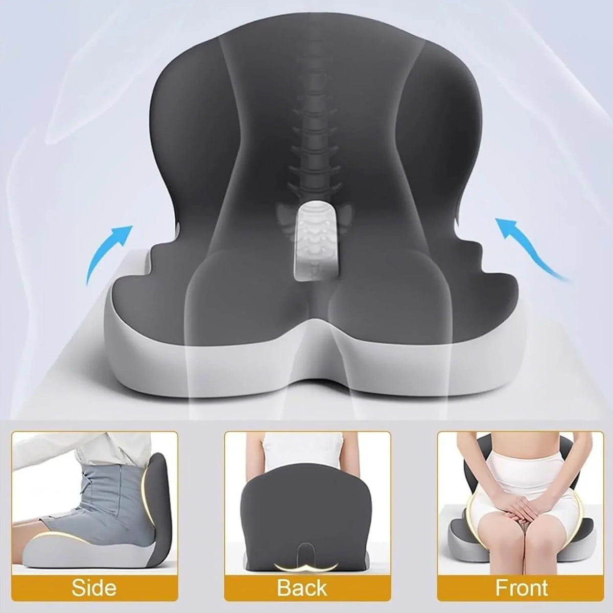 Sitzkissen Orthopädischer Memory-Schaum Abnehmbarer & Waschbarer Bezug