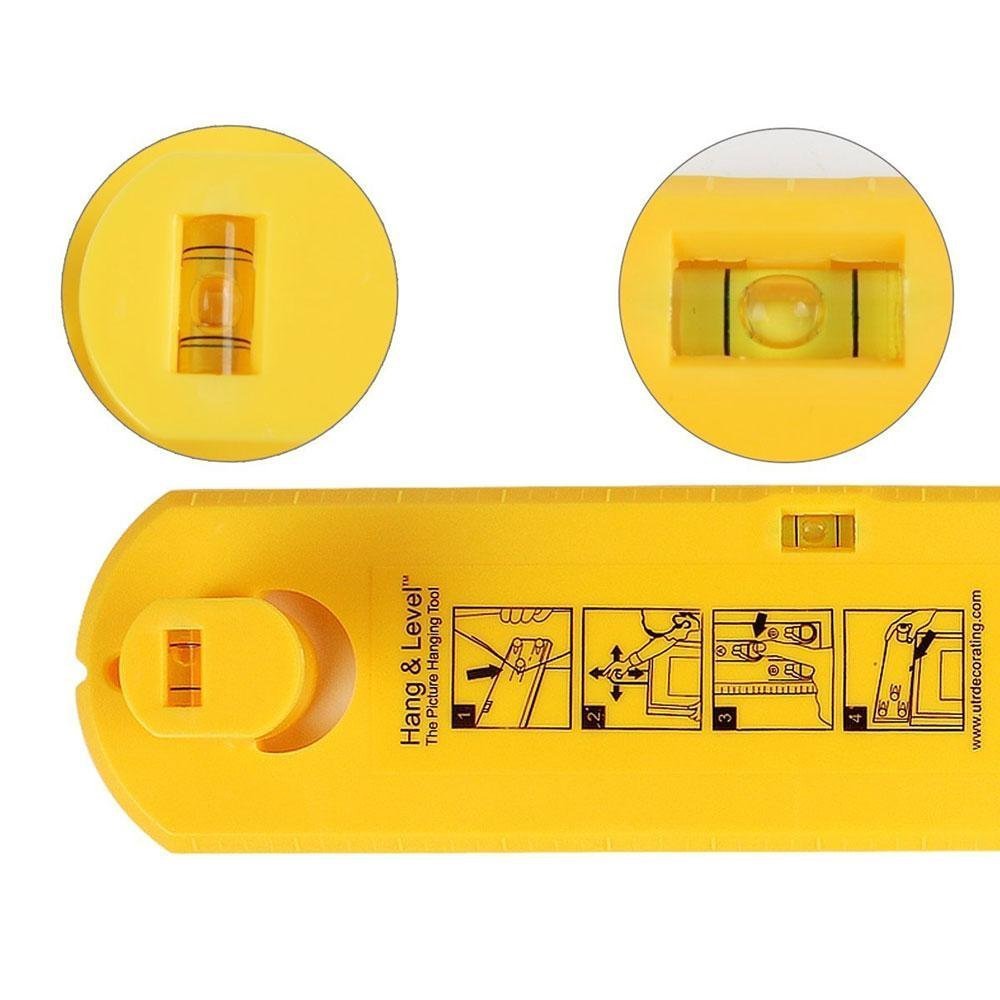 Picture Hanging Tool with Integrated Level for Straight Wall Art Placement and Accurate Nail Marking for Home Gallery Displays