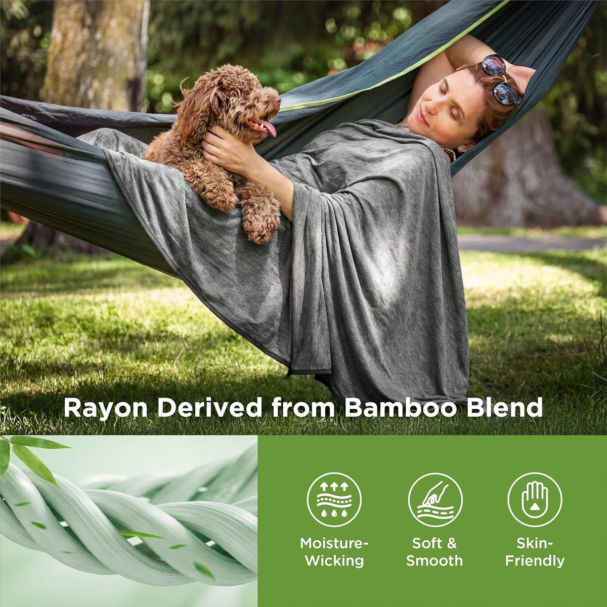 Cozy Comfort | Summer Cooling Blanket for Hot Sleepers with Bamboo Rayon | Lightweight Throw for Travel and Outdoor Use