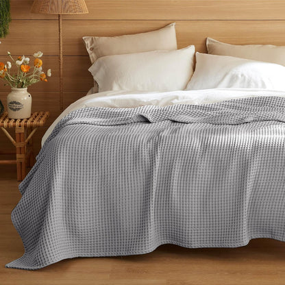 Ortekor Cozy Comfort | %100 Cotton Blanket with Waffle Weave Design | Lightweight & Breathable for Year-Round Use