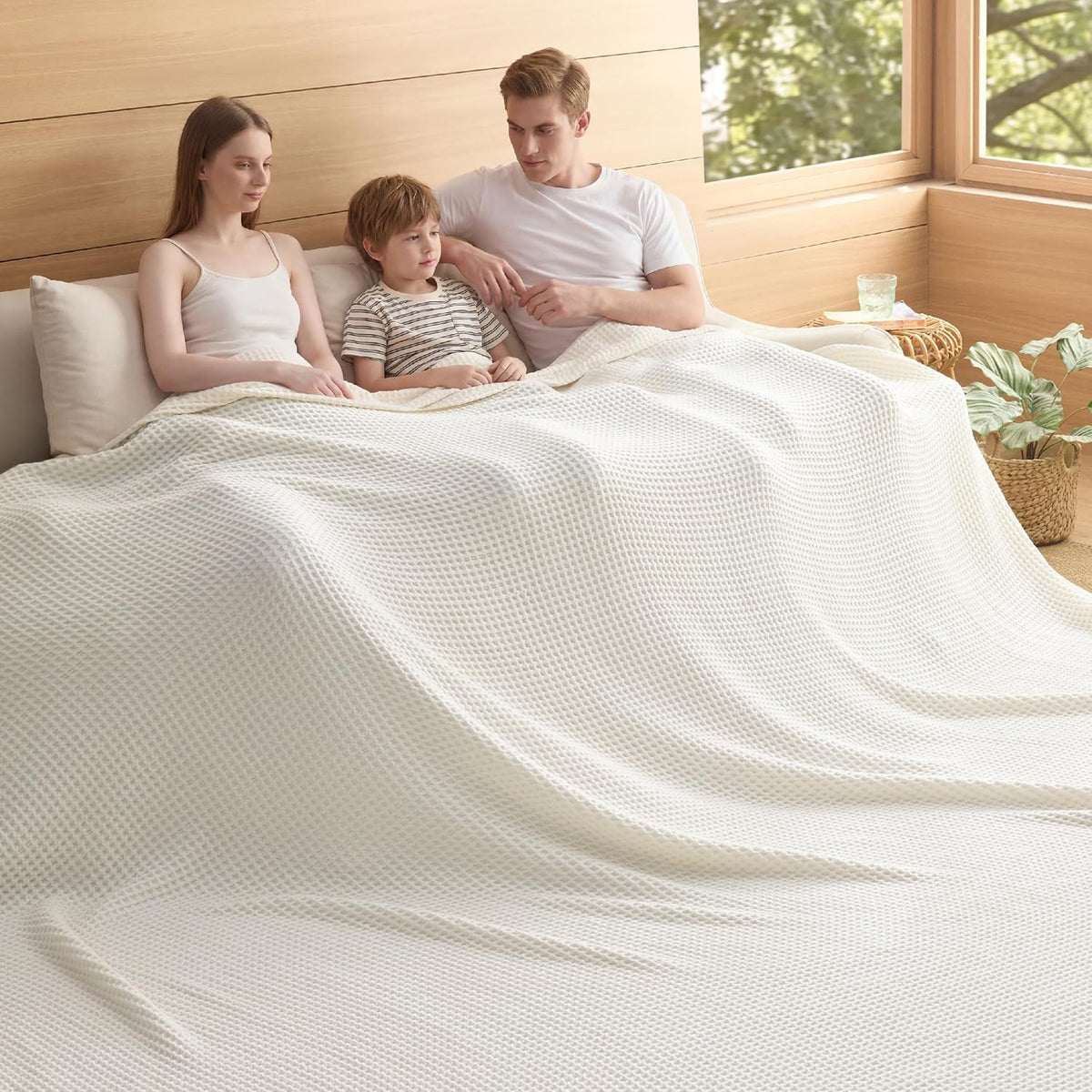 Ortekor Cozy Comfort | %100 Cotton Blanket with Waffle Weave Design | Lightweight & Breathable for Year-Round Use