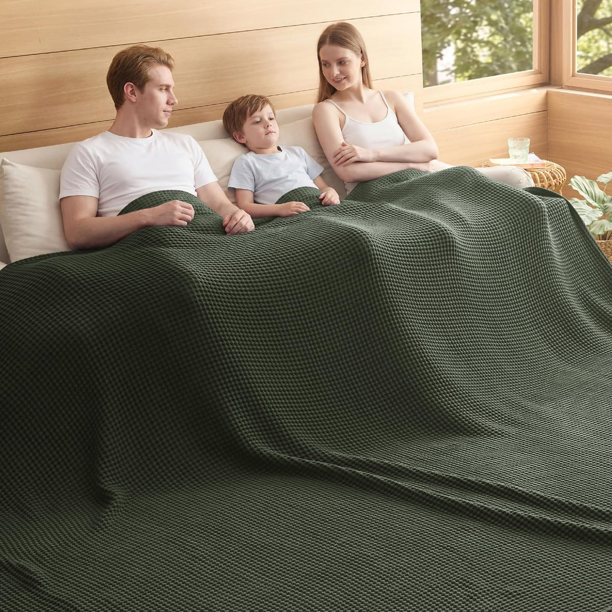 Ortekor Cozy Comfort | %100 Cotton Blanket with Waffle Weave Design | Lightweight & Breathable for Year-Round Use