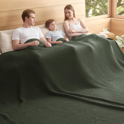 Ortekor Cozy Comfort | %100 Cotton Blanket with Waffle Weave Design | Lightweight & Breathable for Year-Round Use