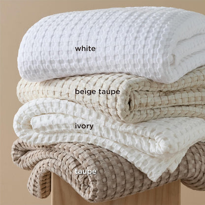 Cotton Throw Blanket Cooling, Bamboo Cooling Blanket for Hot Sleepers, Lightweight Queen Size Blanket for Summer