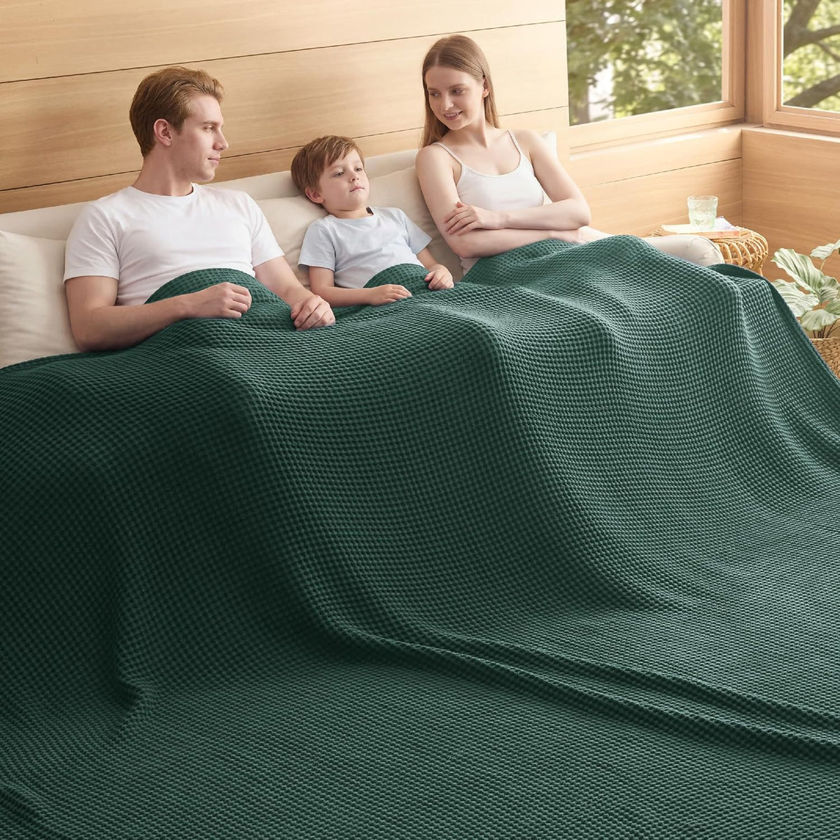 Ortekor Cozy Comfort | %100 Cotton Blanket with Waffle Weave Design | Lightweight & Breathable for Year-Round Use