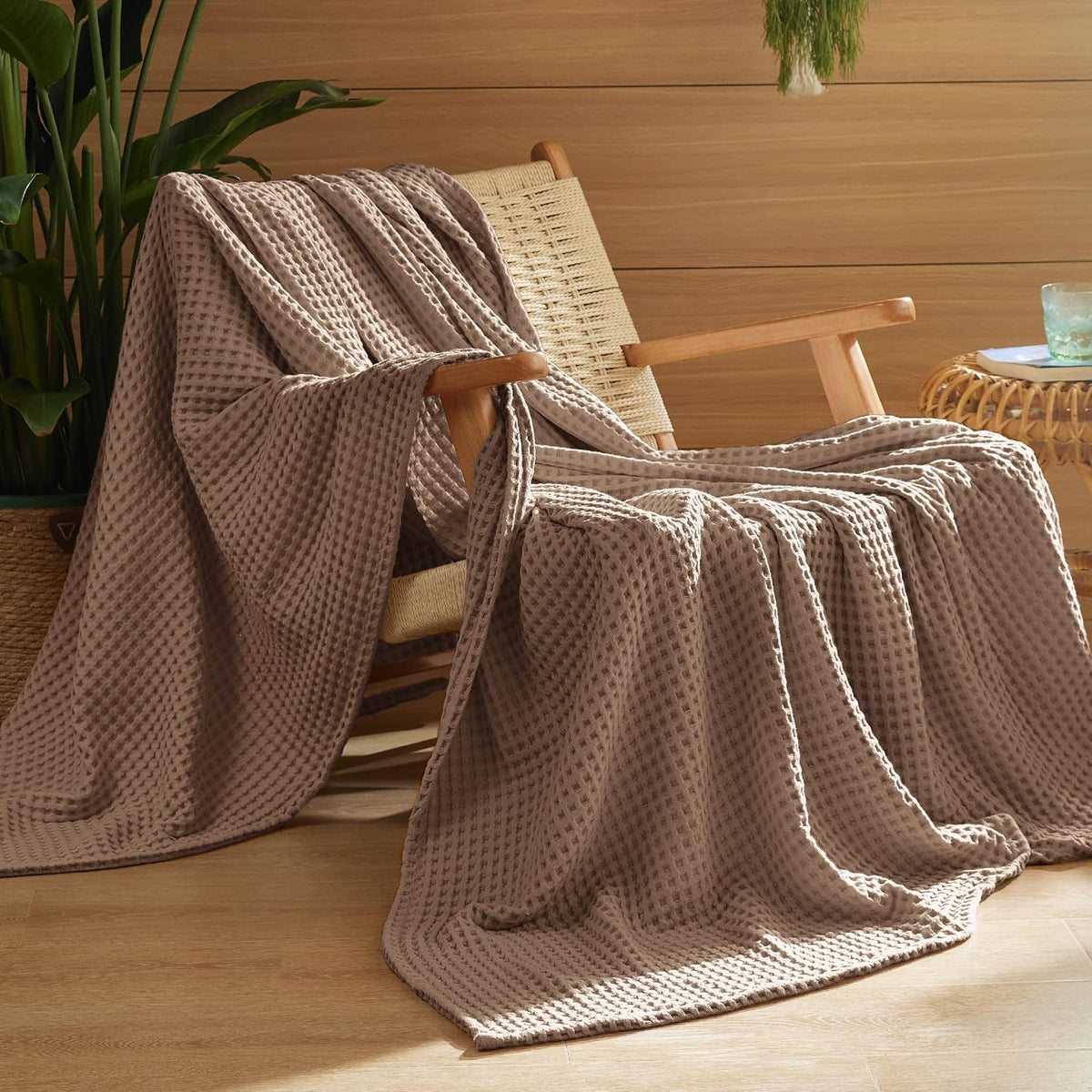 Ortekor Cozy Comfort | %100 Cotton Blanket with Waffle Weave Design | Lightweight & Breathable for Year-Round Use