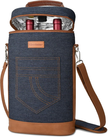 Insulated Wine Tote Carrier Bag with Padded Design | Leakproof Cooler for Travel and Parties