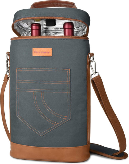 Insulated Wine Tote Carrier Bag with Padded Design | Leakproof Cooler for Travel and Parties