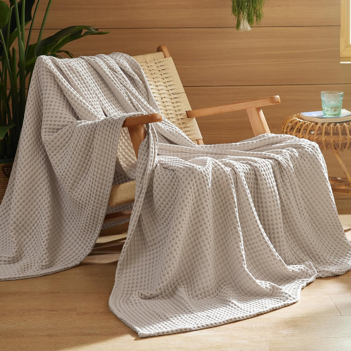 Ortekor Cozy Comfort | %100 Cotton Blanket with Waffle Weave Design | Lightweight & Breathable for Year-Round Use