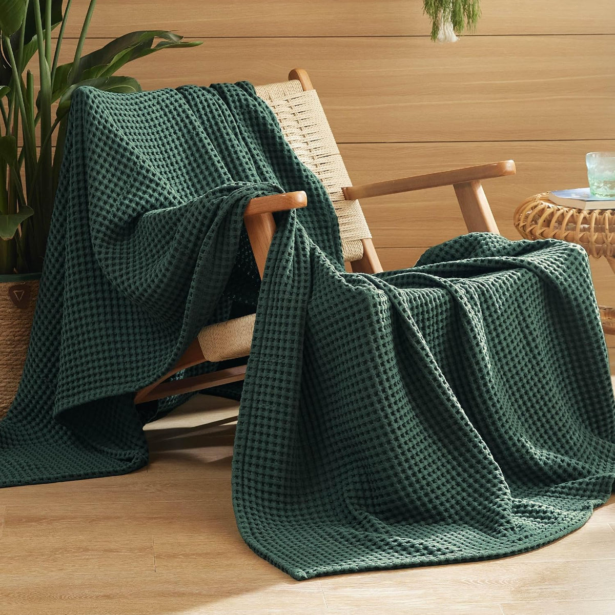 Ortekor Cozy Comfort | %100 Cotton Blanket with Waffle Weave Design | Lightweight & Breathable for Year-Round Use