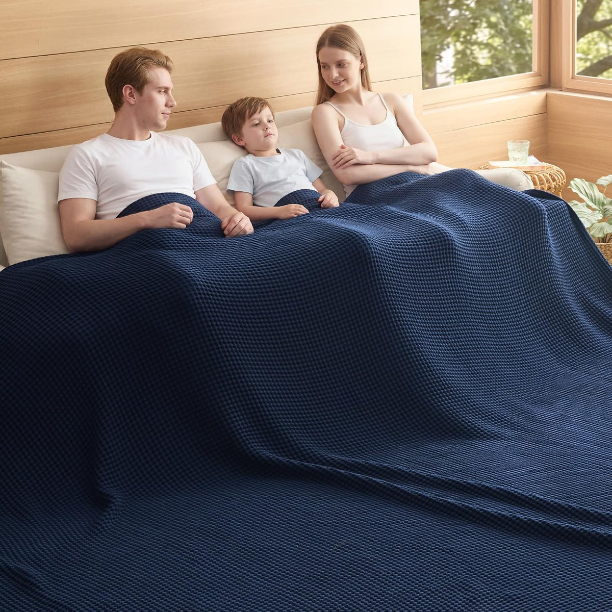 Ortekor Cozy Comfort | %100 Cotton Blanket with Waffle Weave Design | Lightweight & Breathable for Year-Round Use