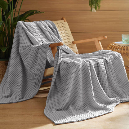 Ortekor Cozy Comfort | %100 Cotton Blanket with Waffle Weave Design | Lightweight & Breathable for Year-Round Use