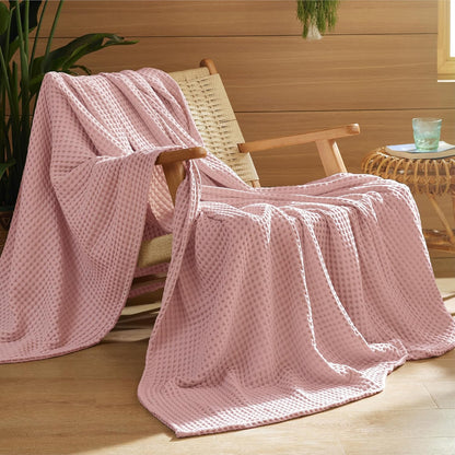 Ortekor Cozy Comfort | %100 Cotton Blanket with Waffle Weave Design | Lightweight & Breathable for Year-Round Use