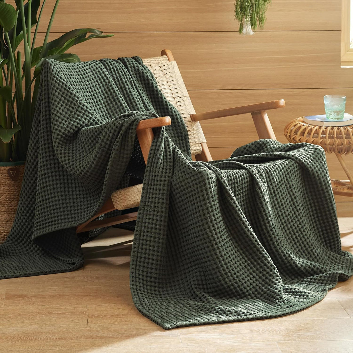 Ortekor Cozy Comfort | %100 Cotton Blanket with Waffle Weave Design | Lightweight & Breathable for Year-Round Use