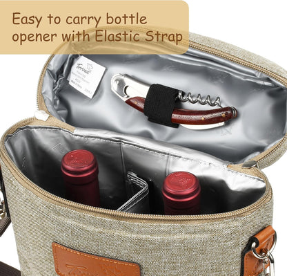 Insulated Wine Tote Carrier Bag with Padded Design | Leakproof Cooler for Travel and Parties
