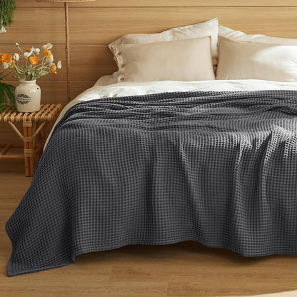 Ortekor Cozy Comfort | %100 Cotton Blanket with Waffle Weave Design | Lightweight & Breathable for Year-Round Use