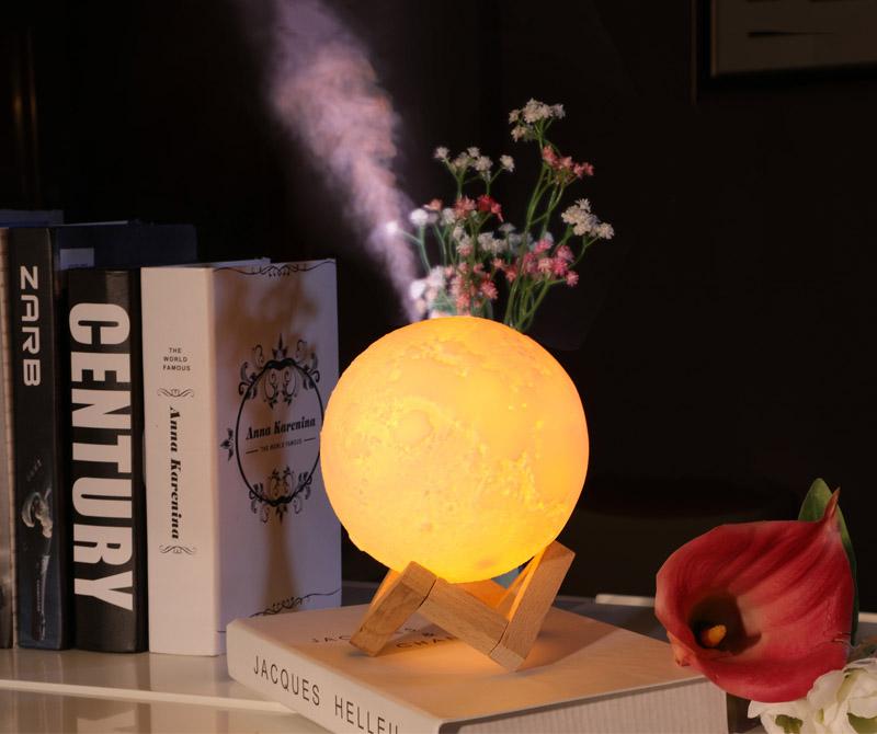 Ultrasonic Cool Mist Humidifier with Moon Lamp Night Light for Bedroom, 880ml Aromatherapy Essential Oil Diffuser, 30 oz Water Tank