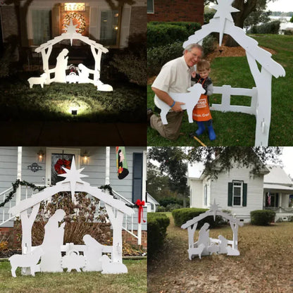 Outdoor Nativity Scene Set – Weather-Resistant Christmas Yard Display with Holy Family Figurines