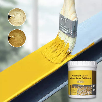 Premium Metallic Gold Paint for Wood, Metal & Stone Surfaces – Water-Based, Weather-Resistant Finish
