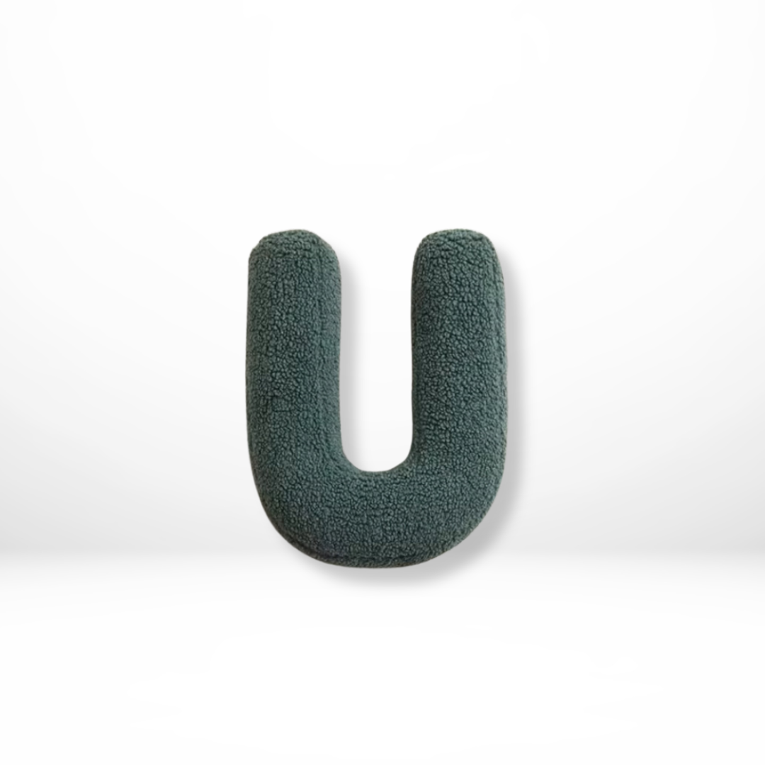 Letter-Shaped Velvet Throw Pillow — Personalized Initial Cushion for Couch, Bed & Nursery Décor