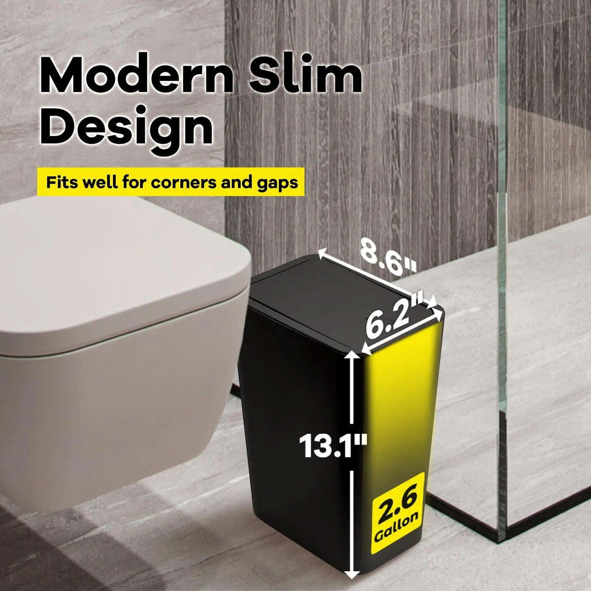 PRESSLUX – Slim Press Top Trash Can 10L