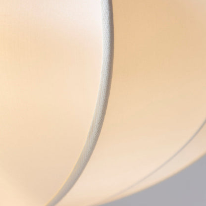 Fabric Ceiling Light 16-Inch Orb Shade for Dining Room Bedroom Kitchen Island White Silk Hanging Fixture E27 Socket Adjustable Height