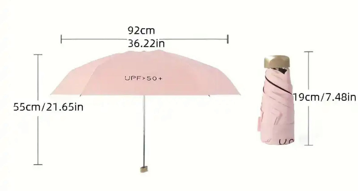 Ortekor Pocket Umbrella | Compact Windproof & UV Protection | Travel-Friendly Design for All Weather