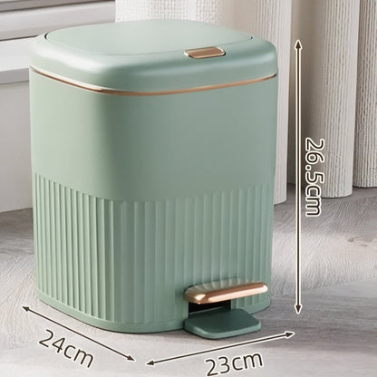 Step-Open Trash Can with Textured Exterior for Kitchen, Bathroom & Office Use