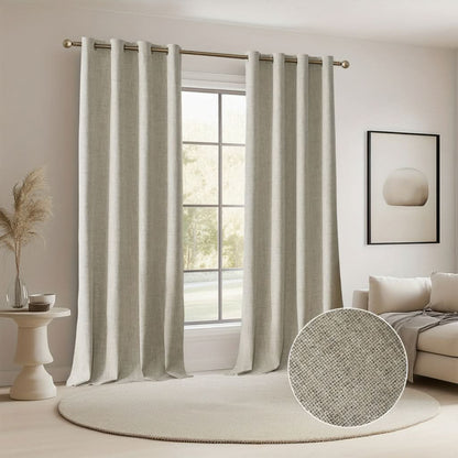 BURLAPLIVA – Blackout Textured Curtains for Elegant Living Rooms