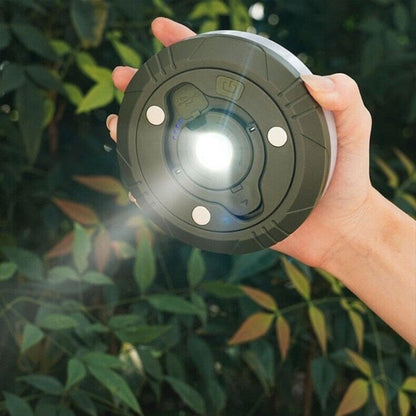 Rechargeable LED Lantern Flashlight with 33-Foot RGB String Lights & Power Bank for Camping Tents Festivals Outdoor Adventures Magnetic Hook