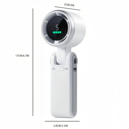 Handheld Rechargeable Fan – 5-Speed Portable USB Personal Cooling Fan for Travel, Desk, Outdoor Activities