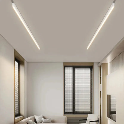 Linear LED Flush Mount Light 47-Inch Contemporary Aluminum Fixture Bedroom Hallway Kitchen Bar Overhead Lighting Slim Profile Low Profile Bl